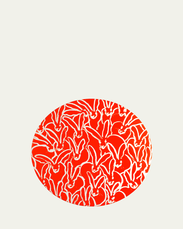 Rabbit Run Round Lacquer Placemat, Orange
